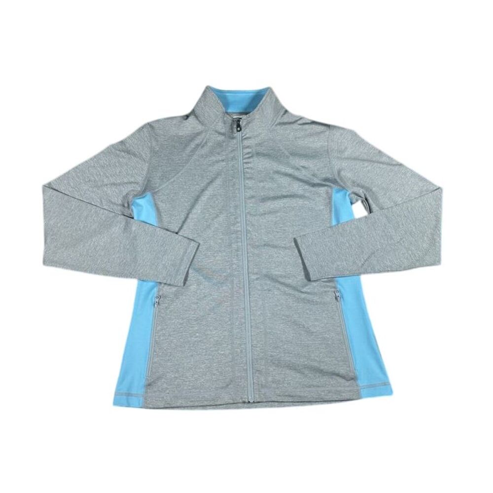 Footjoy Athletic Full Zip Jacket Workout Running Track Performance blue/gray